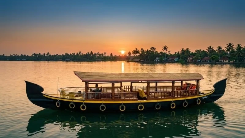 Sunset shikara boat ride Alleppey